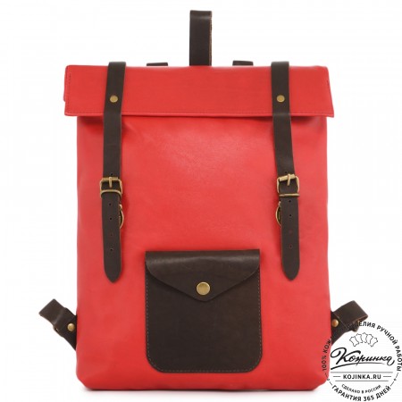 Кожаный рюкзак "Vogue" (красный) 